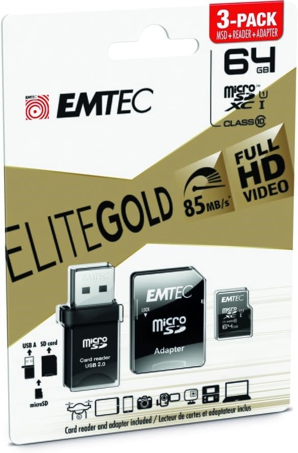 EMTEC - ECMSDM64GXC10GP Micro SDXC Class 10 UHS-I U1 - MicroSDXC. Buyers N