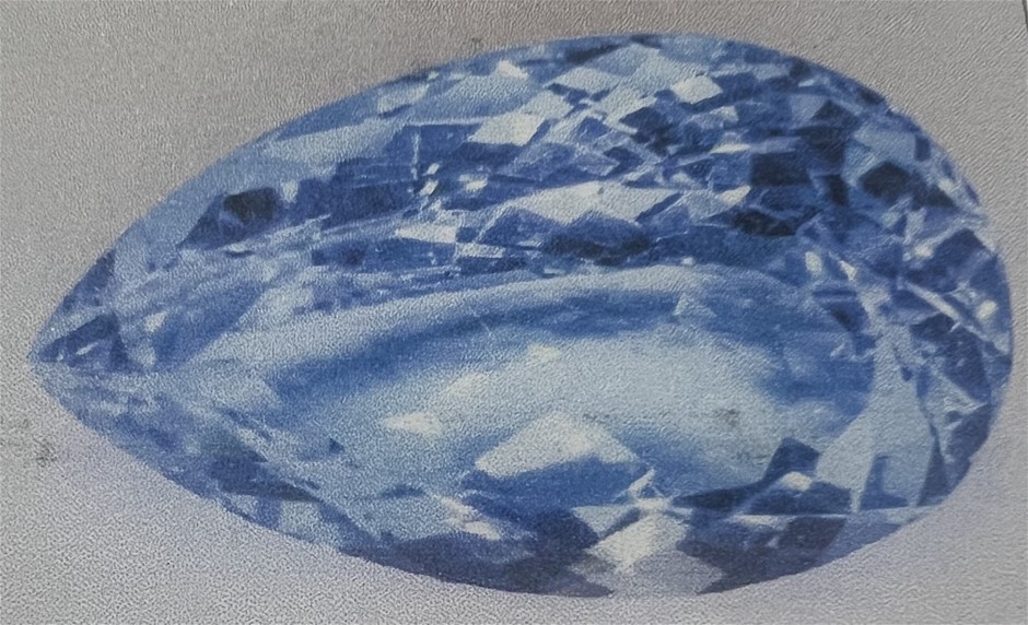 61.12 carat pear shaped blue topaz retail val: 1,210
