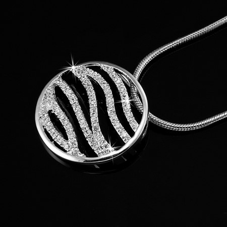 925 Silver Plated Circle Pendant Featuring 53 Crystals by Swarovski®