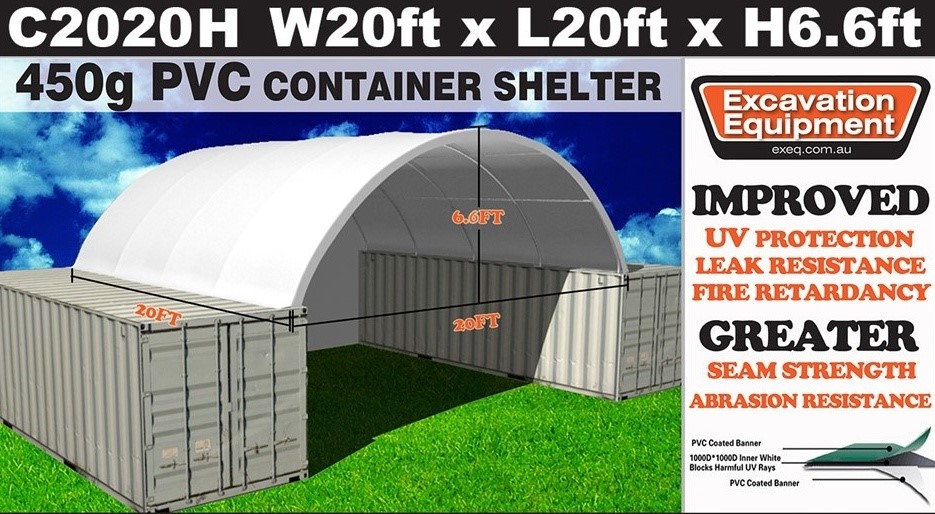 Heavy duty 20ft Container Shelter with End Wall(Unused)
