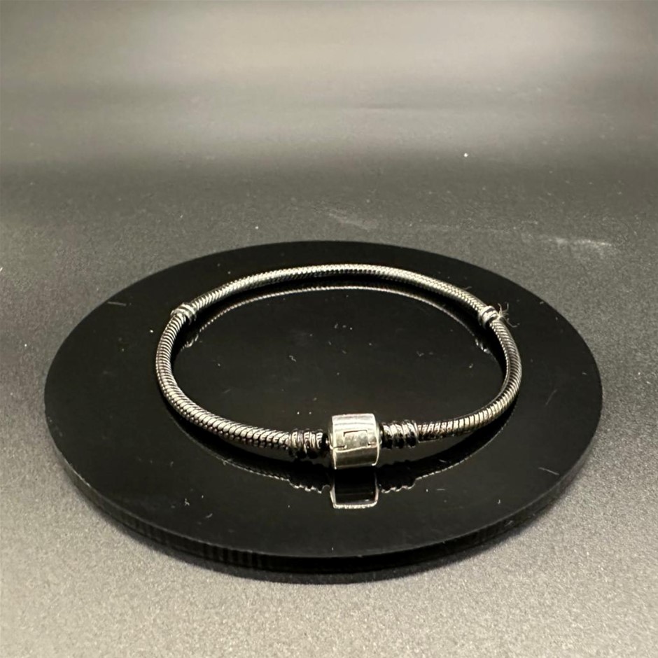 Designer Clear Ball Chain Bracelet in Black & Silver