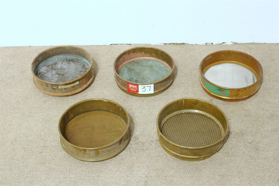 5 x Brass / Copper Laboratory Sieves – 200mm Dia