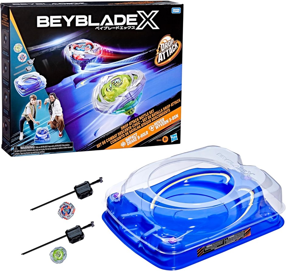 BEYBLADE X Drop Attack Battle Set with Beystadium Arena, 2 Right-Spinning T