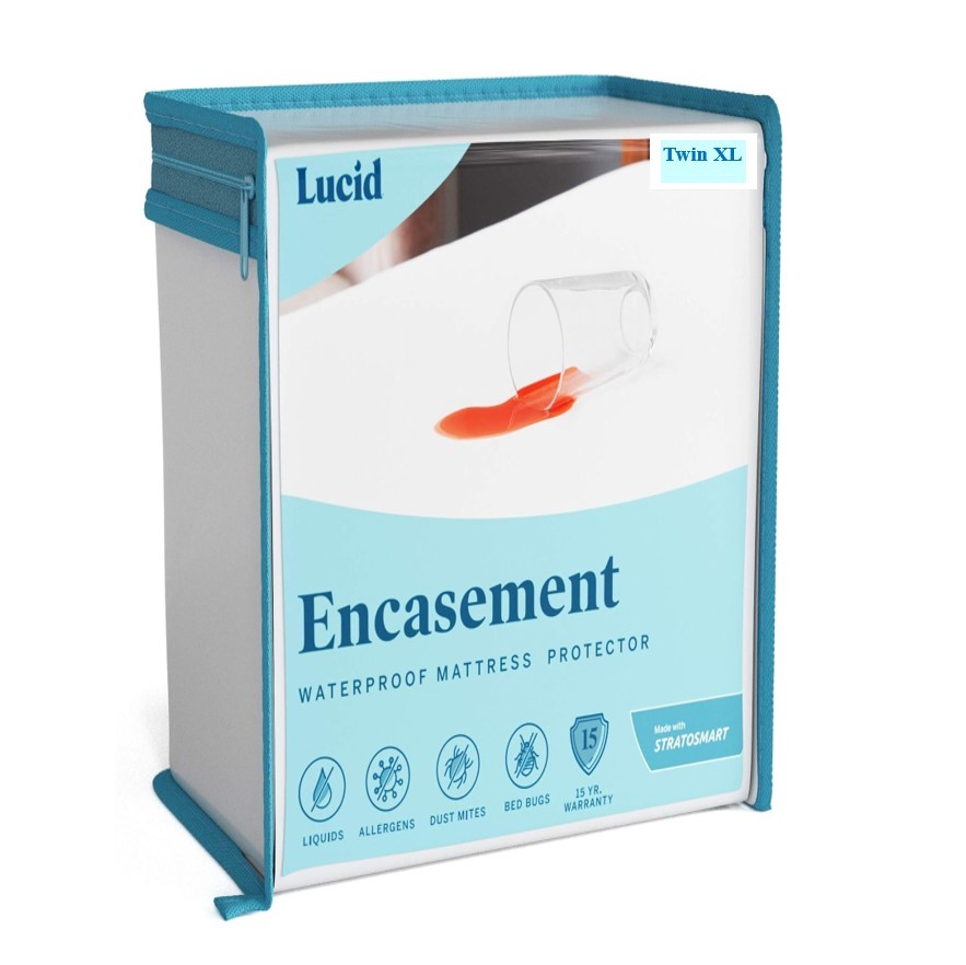 LUCID Encasement Mattress Protector, Twin XL.