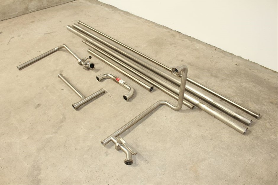 Pallet of Stainless Steel Pipes and Valves
