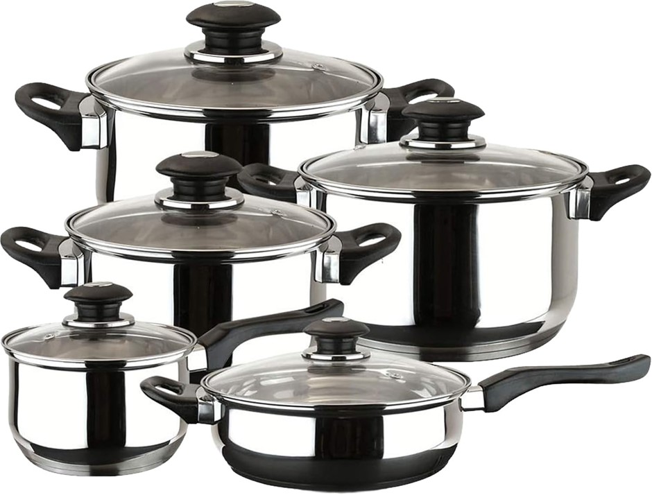 MAGEFESA 01BXFAMILY10 10-Piece Family Stainless Steel Cookware Set