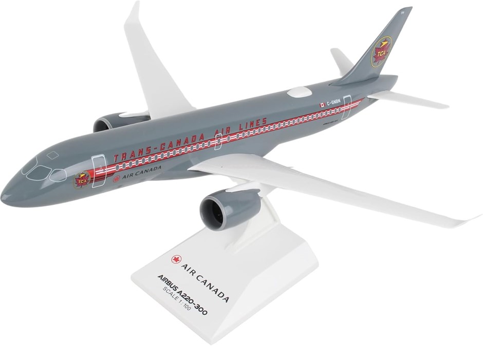 DARON WORLDWIDE SkyMarks Air Canada TCA Retro A220-300 1/100, 15" Model