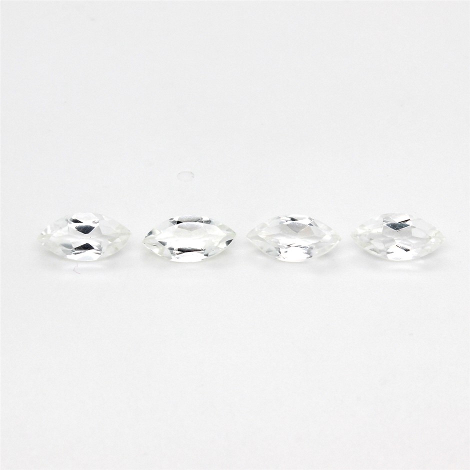 4 Pcs Marquise Quartz Crystal Gemstone