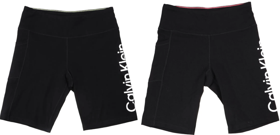 BUNDLE of CALVIN KLEIN Women's Short Leggings, Size S, 90% Cotton, Black/Si