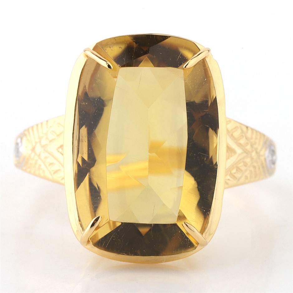 Yellow Gold Natural Ruby & Diamond Ring  with Valuation