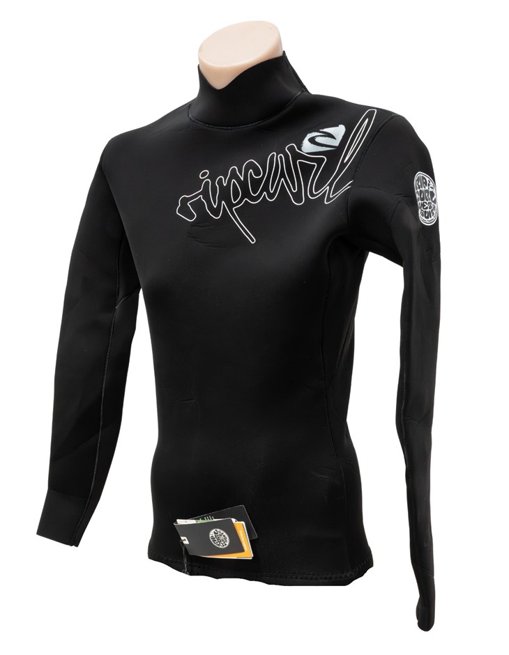 RIP CURL Men`s Dawn Patrol 1.5m Long Sleeve Jacket Wetsuit, Size S, Black