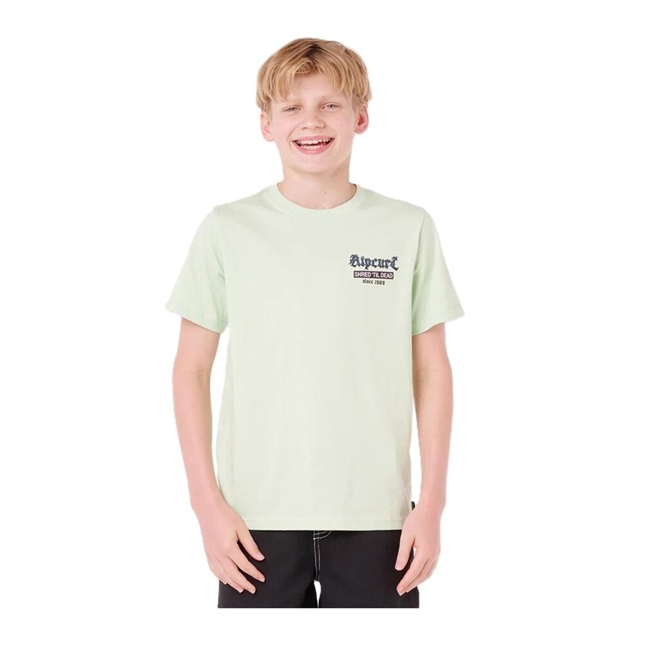 RIP CURL Boy's Shred Til T-Shirt - Pastel Green, Size 8. RRP: $35.99. Buye