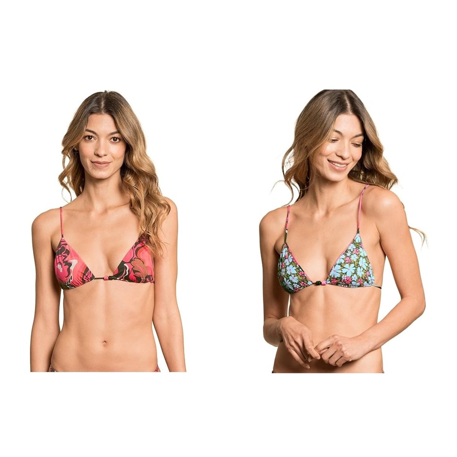 MAAJI Women's Twister Zen Sliding Triangle Reversible Bikini Top, Size M, M