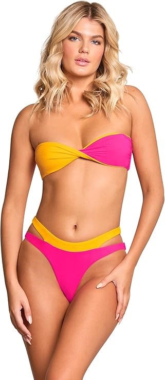 MAAJI Women's Dragon Fruit Angeli Strapless Bandeau Reversible Bikini Top,