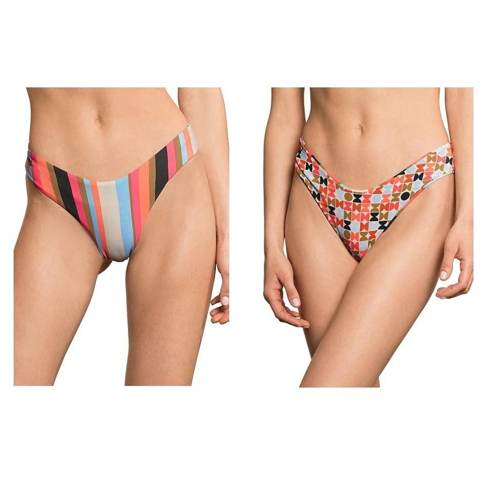 MAAJI Women's Multistripe Journey Double V Bikini Bottom, X-Large, Multicol