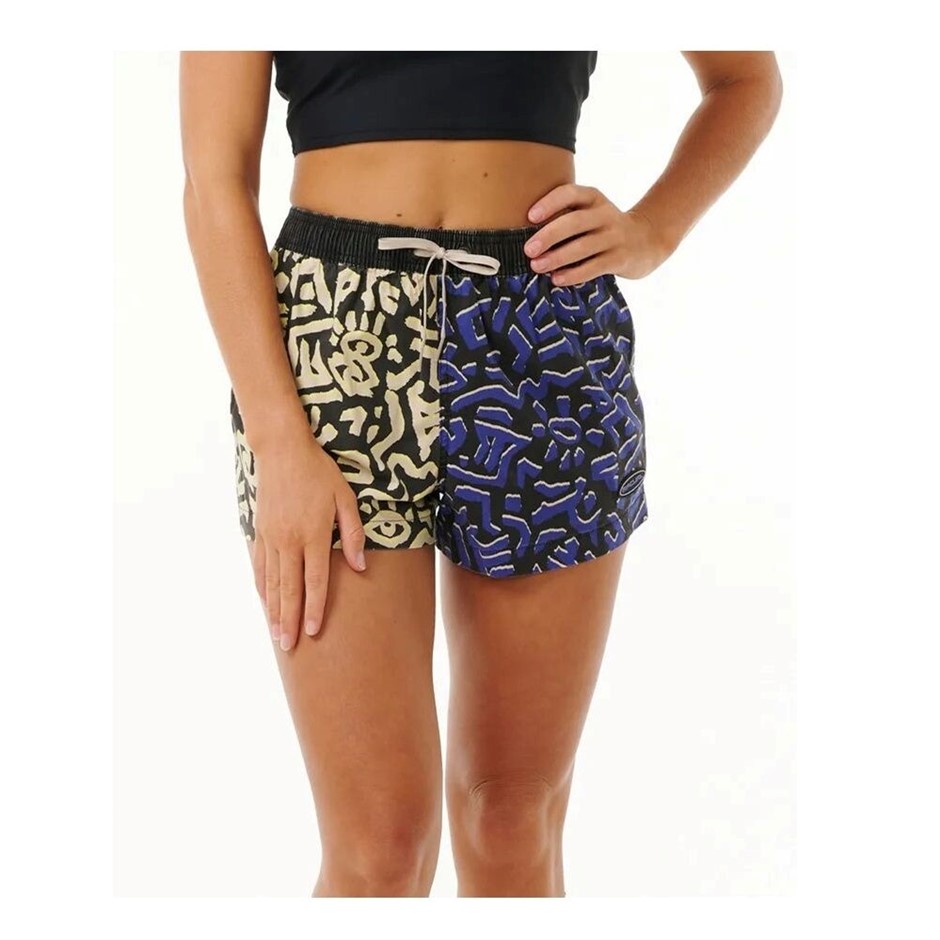 RIP CURL Women’s Search 3 Inch Volley Shorts, Size S, Washed Black. RRP: $6