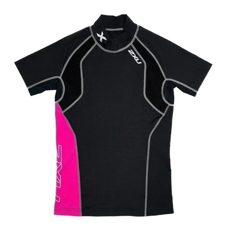 5 x 2XU Womens High Performance Power S/S Top, Size S, Black/Rose. Buyers
