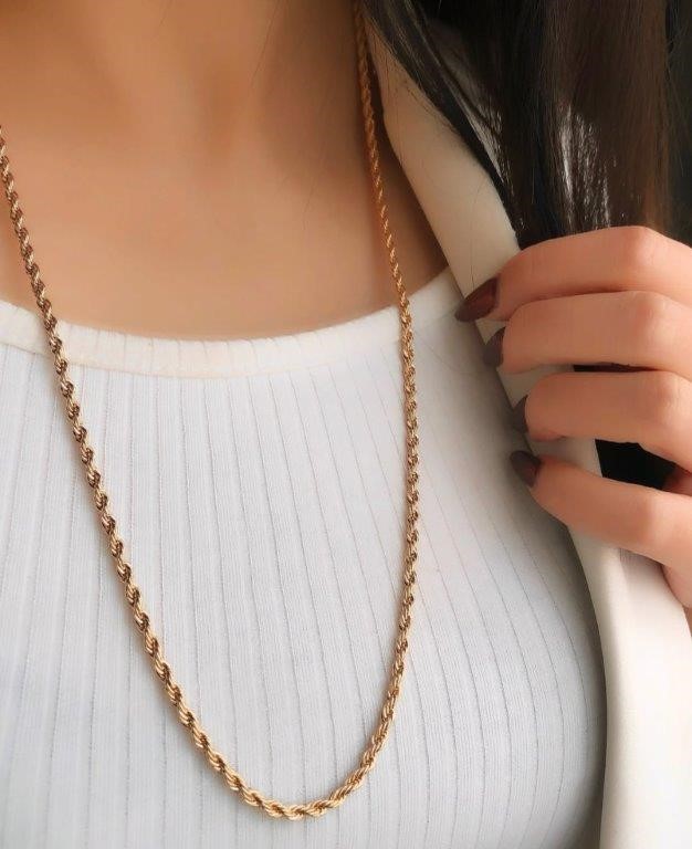 22K/Italy Stamped Yellow Gold Filled Cahin -60MM-5mm