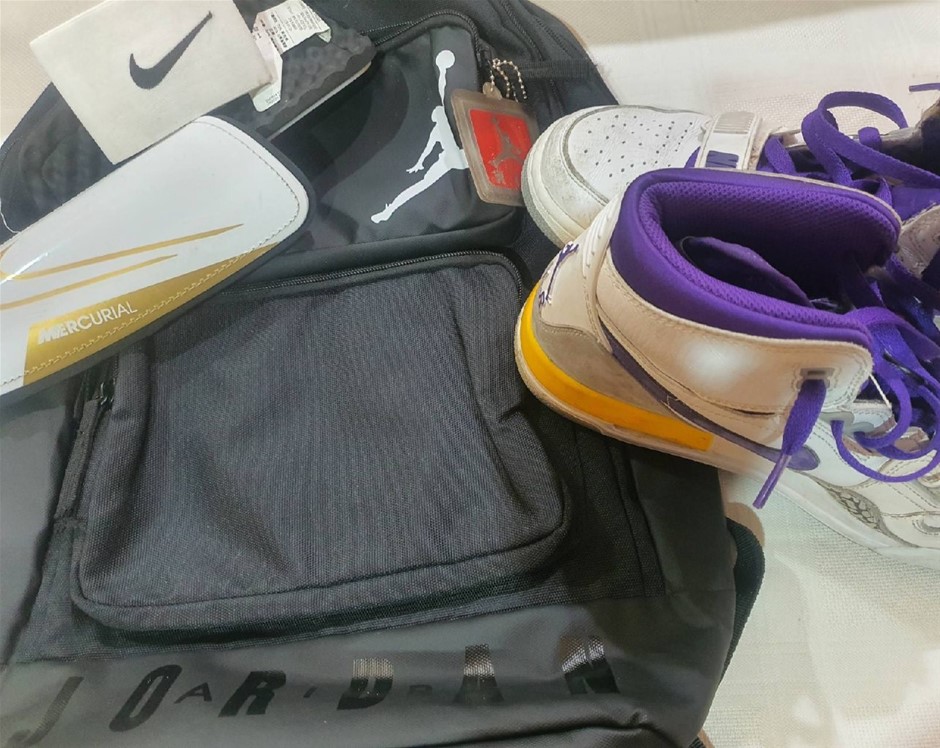 Air Jordan Backpack, Nike Pads , Nike Air Jordan Rubber Shoes US 6y