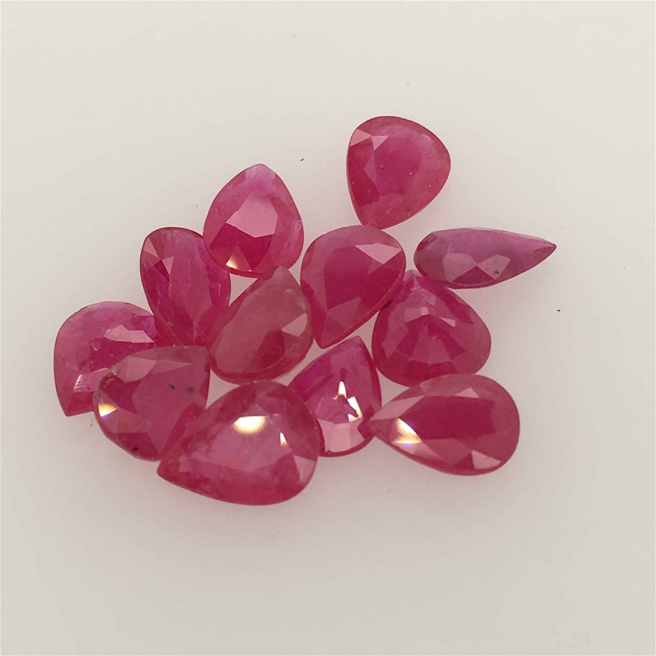 Twelve Loose Ruby, 12.63ct in Total