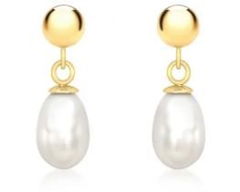 9K Yellow Gold HLW 5mm F/W PEARL DROP EARRINGS
