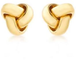 9K Yellow GOLD HLW 8mm KNOT STUD EARRINGS