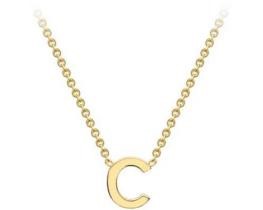 #1 9K YELLOW GOLD INITIAL 'C' NECKLACE 38+5cm
