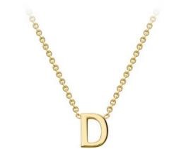 #1 9K YELLOW GOLD INITIAL 'D' NECKLACE 38+5cm