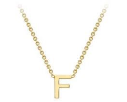 #1 9K YELLOW GOLD INITIAL 'F' NECKLACE 38+5cm