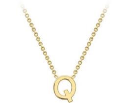 #1 9K YELLOW GOLD INITIAL 'Q' NECKLACE 38+5cm
