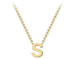 #1 9K YELLOW GOLD INITIAL 'S' NECKLACE 38+5cm