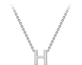 #1 9K WHITE GOLD INITIAL 'H' NECKLACE 38+5cm