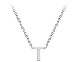 #1 9K WHITE GOLD INITIAL 'T' NECKLACE 38+5cm