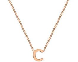 #1A 9K ROSE GOLD INITIAL 'C' NECKLACE 38+5cm