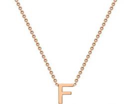 #1A 9K ROSE GOLD INITIAL 'F' NECKLACE 38+5cm