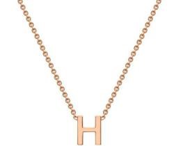 #1A 9K ROSE GOLD INITIAL 'H' NECKLACE 38+5cm