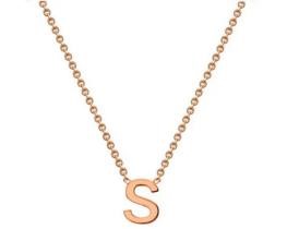 #1A 9K ROSE GOLD INITIAL 'T' NECKLACE 38+5cm