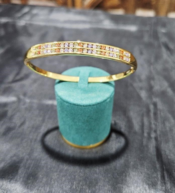 18KGold Filled/ITALY Yellow Bangle -(Stamped 18KGold Filled/ITALY)-60mm