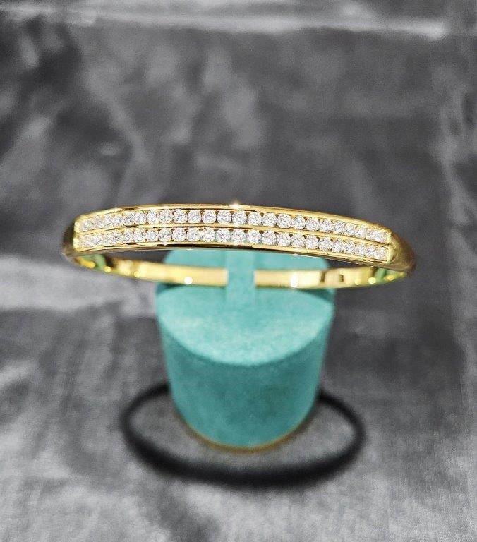 18KGold Filled/ITALY Yellow Bangle -(Stamped 18KGold Filled/ITALY)-60mm