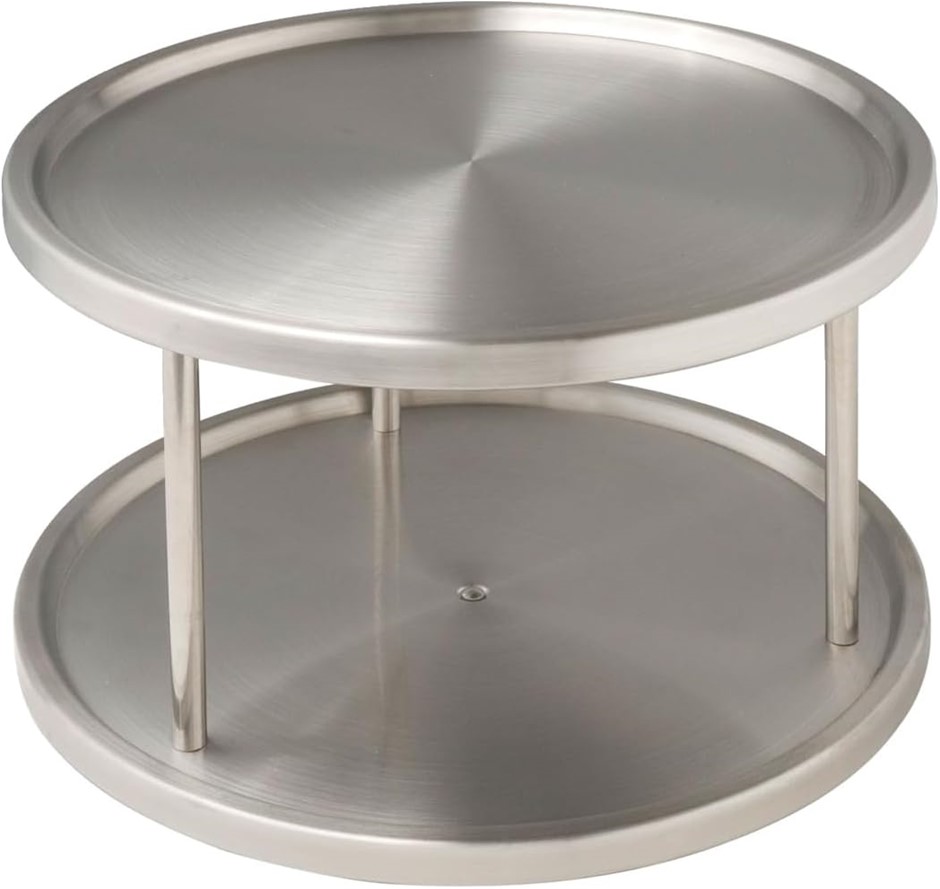 WENKO 2 Tier Stainless Steel Turntable for Kitchen Storage & Organisation.