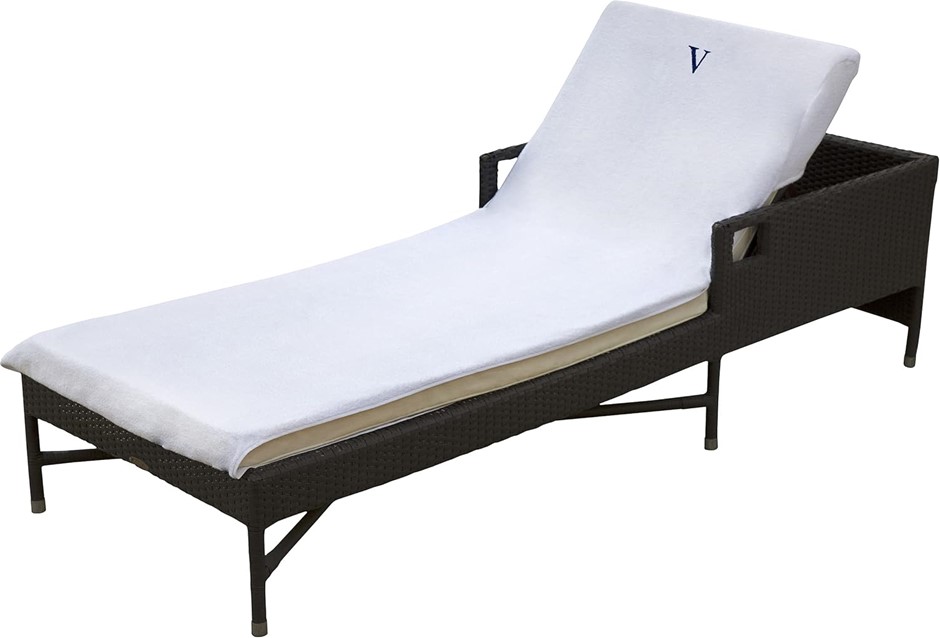 SUPERIOR 100% Cotton Lounge Chair Cover with Personalized Monogrammed Lette