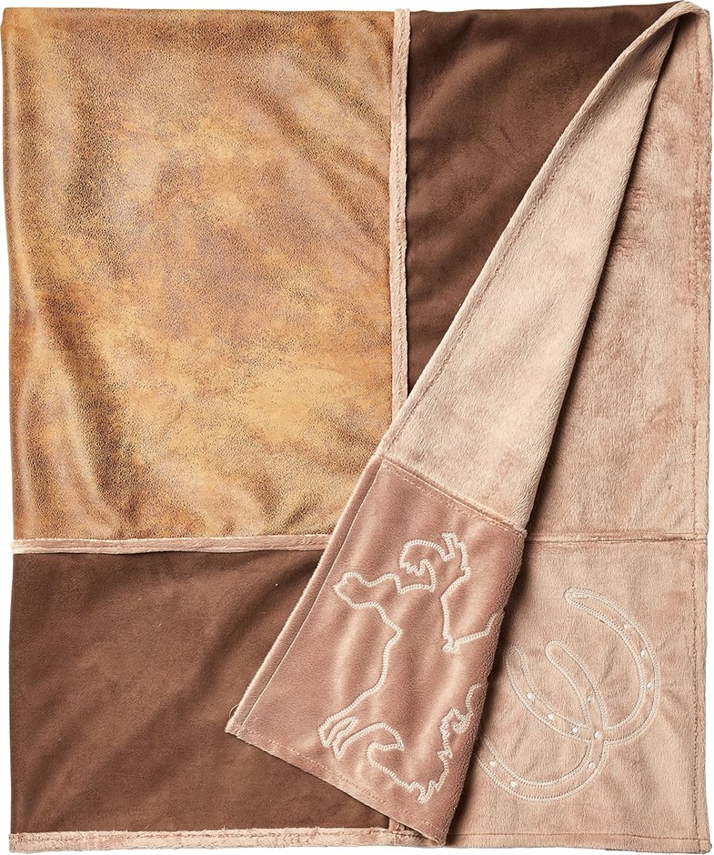 CARSTENS Western Grid Throw Blanket, 54" x 68".