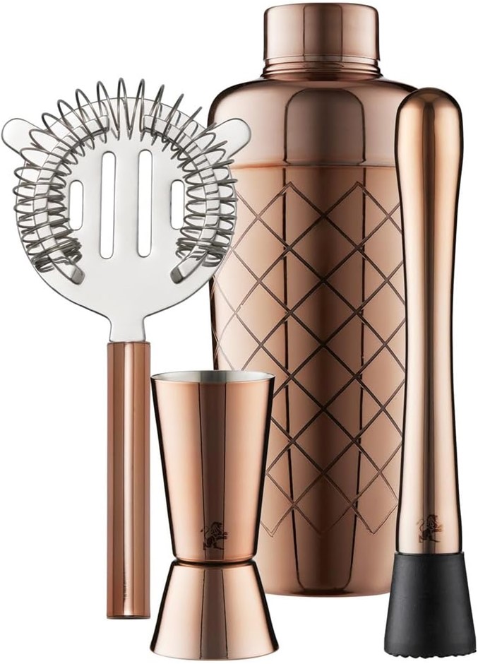 MAXWELL & WILLIAMS Cocktail & Co Lafayette Cocktail Set, 4pc, Rose Gold Gif
