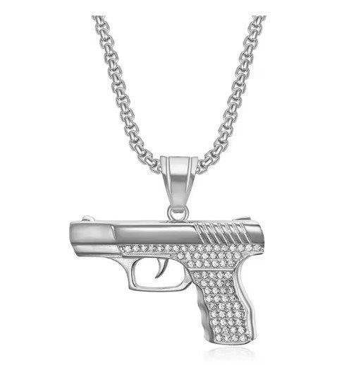 Triple White Gold plated Pendant with Free Chain