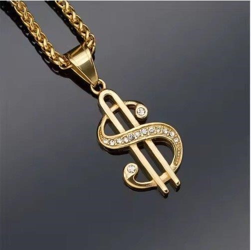 Triple Yellow Gold plated Pendant with Free Chain