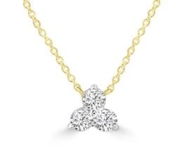 9K YELLOW GOLD 0.15CT HI I1 DIAMOND NECKLACE 40+5cm