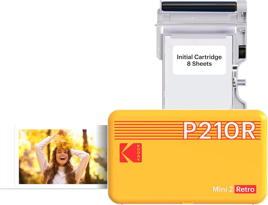 KODAK Mini 2 Retro Portable Instant Photo Printer Yellow. NB: Unable To Con