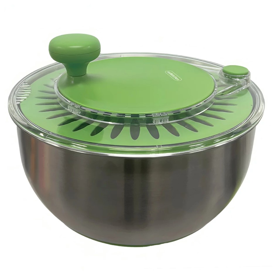 ROLLKITCHEN Stainless Steel Salad Spinner, 4.5L. NB: Not in original box.