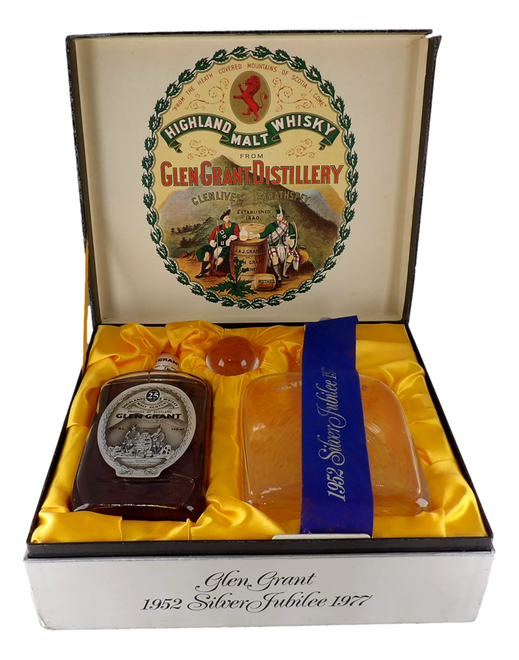 Glen Grant Higland 25yr Whiskey Silver Jubilee 1952-1977 (1x 750mL).