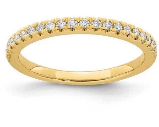 9K YELLOW GOLD 0.20ct F VS LAB DIAMOND BAND RING